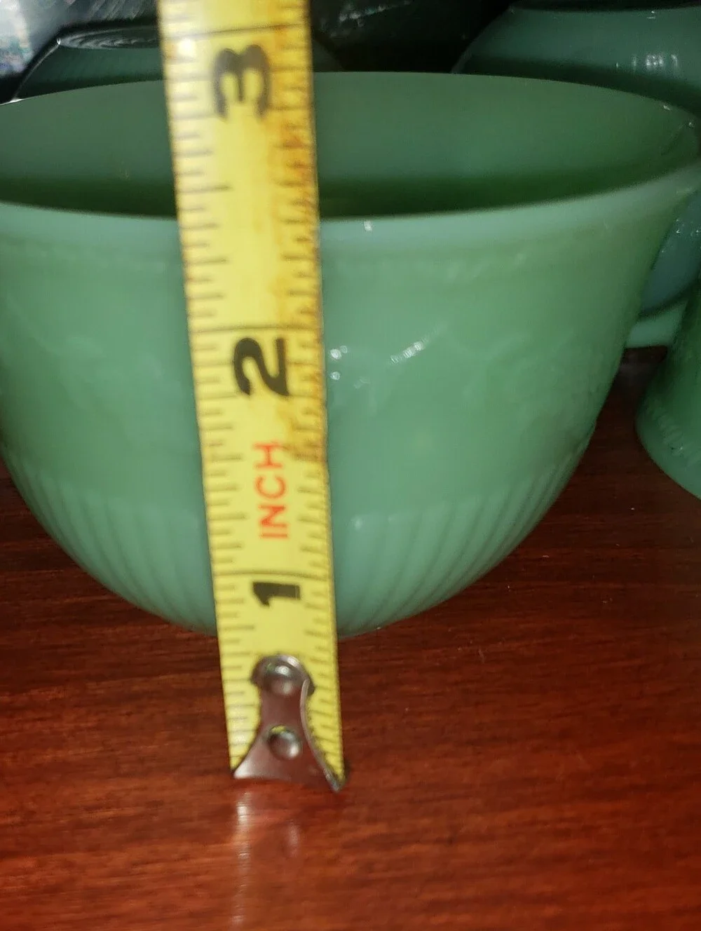 Vintage Floral Ribbed Jadeite Cups